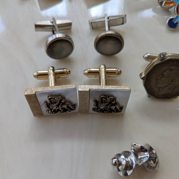 Menswear Accessories Bundle Isaia Brooks Brothers Ties Pocket Squares Cufflinks - Picture 8 of 15